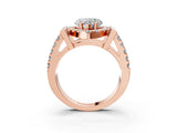 Rose gold Heart Cut Cut Halo Split Shank Prong Set Ring_6