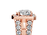 Rose gold Heart Cut Cut Halo Split Shank Prong Set Ring_8