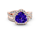 Rose gold Heart Cut Cut Halo Split Shank Prong Setting Ring_12
