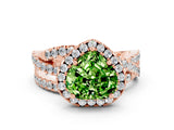 Rose gold Heart Cut Cut Halo Split Shank Prong Setting Ring_12