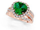 Rose gold Heart Cut Cut Halo Split Shank Prong Setting Ring_13