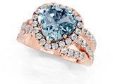 Rose gold Heart Cut Cut Halo Split Shank Prong Setting Ring_13