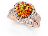 Rose gold Heart Cut Cut Halo Split Shank Prong Setting Ring_13