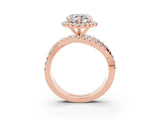 Rose gold Heart Cut Cut Halo Split Shank Prong Setting Ring_15