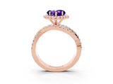 Rose gold Heart Cut Cut Halo Split Shank Prong Setting Ring_15