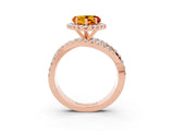 Rose gold Heart Cut Cut Halo Split Shank Prong Setting Ring_15
