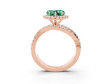 Rose gold Heart Cut Cut Halo Split Shank Prong Setting Ring_15