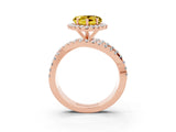 Rose gold Heart Cut Cut Halo Split Shank Prong Setting Ring_15