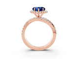 Rose gold Heart Cut Cut Halo Split Shank Prong Setting Ring_15