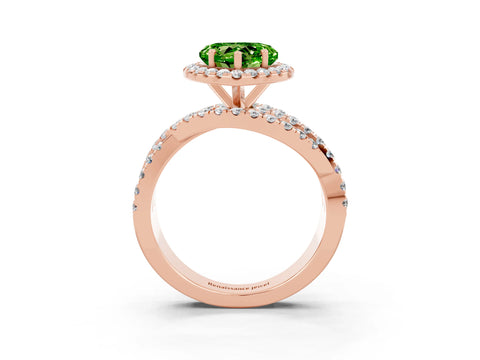 Rose gold Heart Cut Cut Halo Split Shank Prong Setting Ring_15