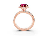 Rose gold Heart Cut Cut Halo Split Shank Prong Setting Ring_15