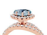 Rose gold Heart Cut Cut Halo Split Shank Prong Setting Ring_16
