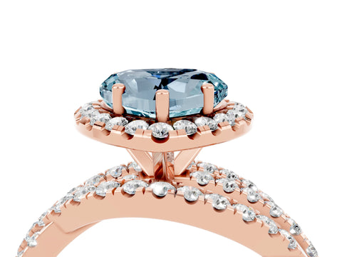 Rose gold Heart Cut Cut Halo Split Shank Prong Setting Ring_16