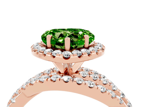 Rose gold Heart Cut Cut Halo Split Shank Prong Setting Ring_16