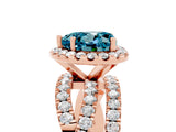 Rose gold Heart Cut Cut Halo Split Shank Prong Setting Ring_17