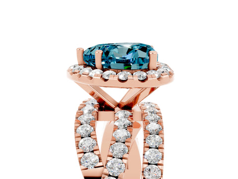 Rose gold Heart Cut Cut Halo Split Shank Prong Setting Ring_17