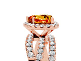 Rose gold Heart Cut Cut Halo Split Shank Prong Setting Ring_17