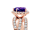 Rose gold Heart Cut Cut Halo Split Shank Prong Setting Ring_17