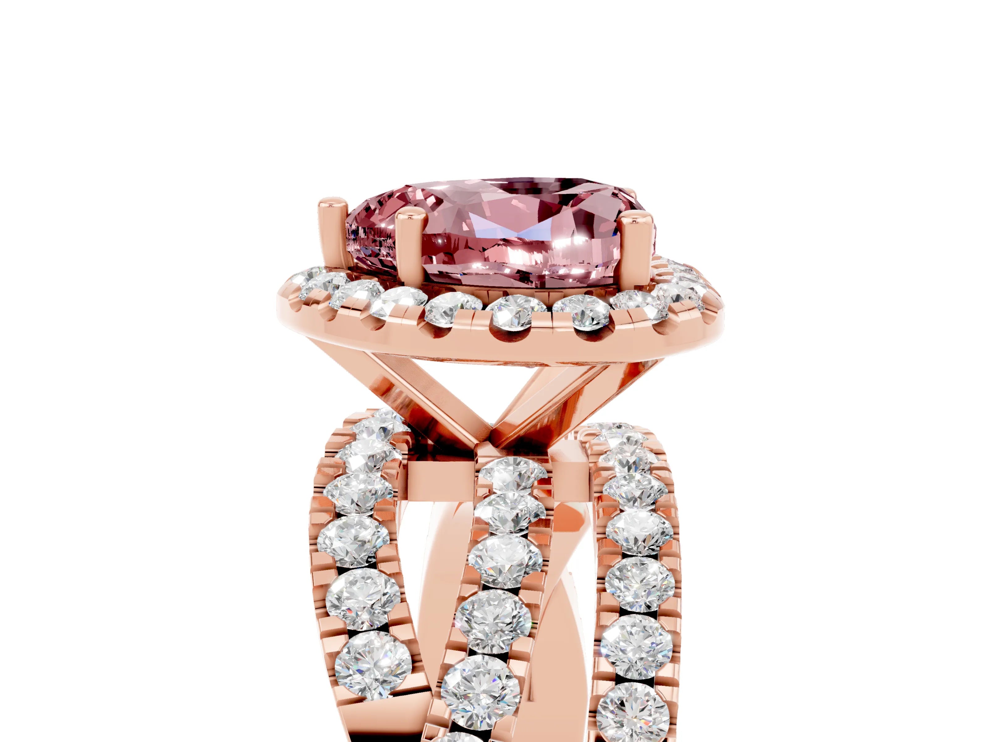 Rose gold Heart Cut Cut Halo Split Shank Prong Setting Ring_17