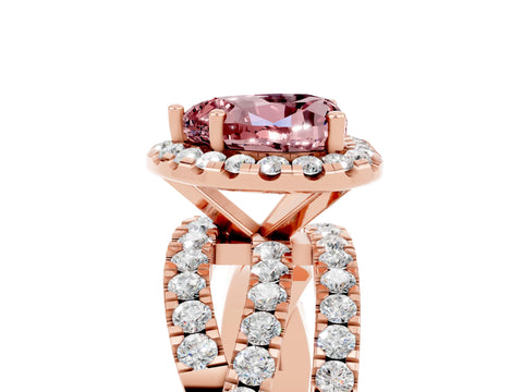 Rose gold Heart Cut Cut Halo Split Shank Prong Setting Ring_17