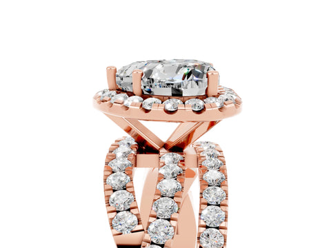 Rose gold Heart Cut Cut Halo Split Shank Prong Setting Ring_17