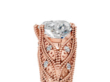Rose gold Heart Cut Cut Milgrain Pave Diamond Engagement Ring with Four-Prong Setting_8