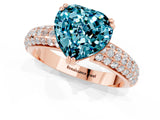 Rose gold Heart Cut Cut Pave Diamond Engagement Ring with Channel Set Band and Four-Prong Setting_1