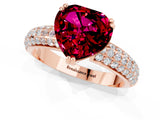 Rose gold Heart Cut Cut Pave Diamond Engagement Ring with Channel Set Band and Four-Prong Setting_1
