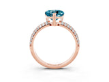 Rose gold Heart Cut Cut Pave Diamond Engagement Ring with Channel Set Band and Four-Prong Setting_3