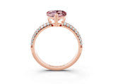 Rose gold Heart Cut Cut Pave Diamond Engagement Ring with Channel Set Band and Four-Prong Setting_3