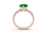 Rose gold Heart Cut Cut Pave Diamond Engagement Ring with Channel Set Band and Four-Prong Setting_3