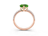 Rose gold Heart Cut Cut Pave Diamond Engagement Ring with Channel Set Band and Four-Prong Setting_3