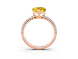 Rose gold Heart Cut Cut Pave Diamond Engagement Ring with Channel Set Band and Four-Prong Setting_3