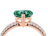 Rose gold Heart Cut Cut Pave Diamond Engagement Ring with Channel Set Band and Four-Prong Setting_4