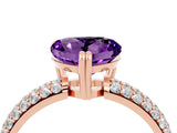 Rose gold Heart Cut Cut Pave Diamond Engagement Ring with Channel Set Band and Four-Prong Setting_4