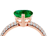 Rose gold Heart Cut Cut Pave Diamond Engagement Ring with Channel Set Band and Four-Prong Setting_4