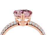 Rose gold Heart Cut Cut Pave Diamond Engagement Ring with Channel Set Band and Four-Prong Setting_4