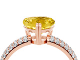 Rose gold Heart Cut Cut Pave Diamond Engagement Ring with Channel Set Band and Four-Prong Setting_4