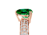 Rose gold Heart Cut Cut Pave Diamond Engagement Ring with Channel Set Band and Four-Prong Setting_5
