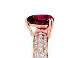 Rose gold Heart Cut Cut Pave Diamond Engagement Ring with Channel Set Band and Four-Prong Setting_5