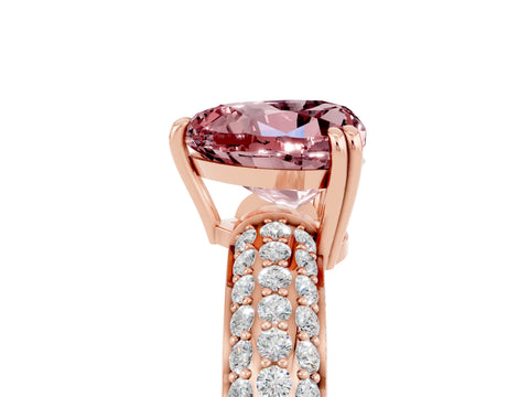 Rose gold Heart Cut Cut Pave Diamond Engagement Ring with Channel Set Band and Four-Prong Setting_5