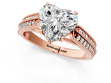 Rose gold Heart Cut Cut Pave Split Shank Engagement Ring with Four-Prong Setting_16