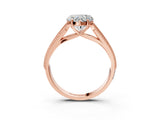 Rose gold Heart Cut Cut Pave Split Shank Engagement Ring with Four-Prong Setting_18
