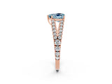 Rose gold Heart Cut Cut Split Shank Pave Diamond Engagement Ring with Four-Prong Setting_2