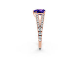 Rose gold Heart Cut Cut Split Shank Pave Diamond Engagement Ring with Four-Prong Setting_2