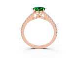 Rose gold Heart Cut Cut Split Shank Pave Diamond Engagement Ring with Four-Prong Setting_3