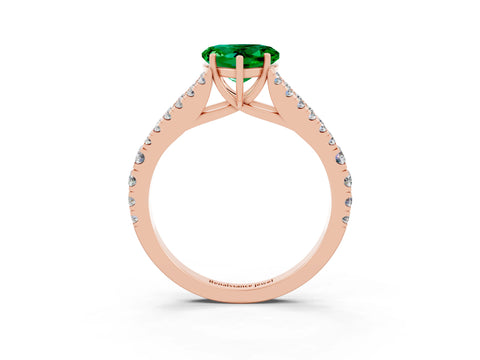 Rose gold Heart Cut Cut Split Shank Pave Diamond Engagement Ring with Four-Prong Setting_3