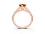 Rose gold Heart Cut Cut Split Shank Pave Diamond Engagement Ring with Four-Prong Setting_3