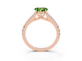 Rose gold Heart Cut Cut Split Shank Pave Diamond Engagement Ring with Four-Prong Setting_3