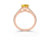 Rose gold Heart Cut Cut Split Shank Pave Diamond Engagement Ring with Four-Prong Setting_3
